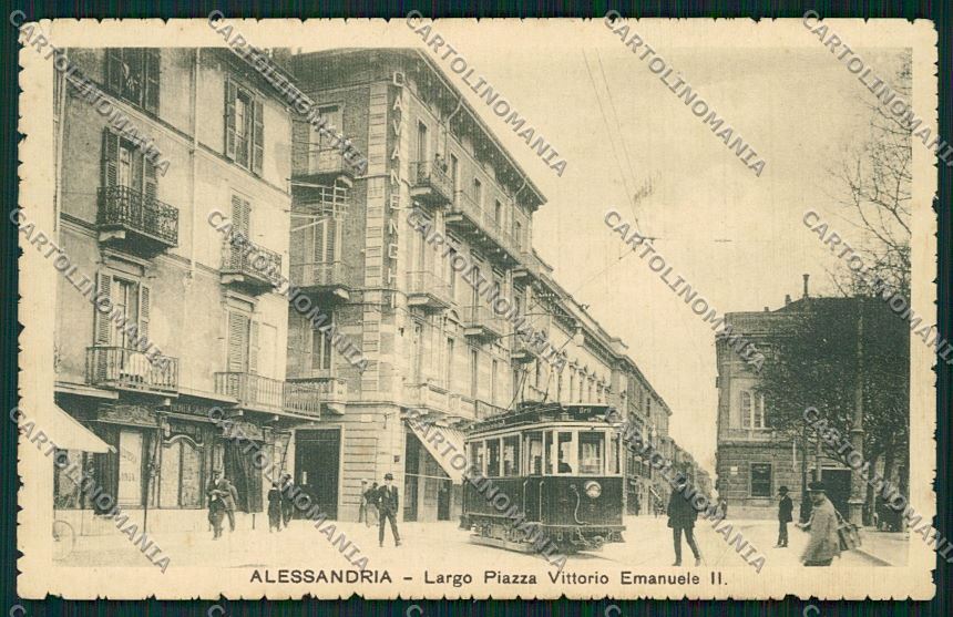 Alessandria città Tram PIEGA cartolina QK0443 – fronte