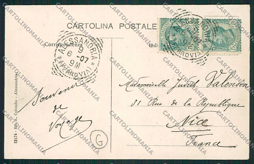 Alessandria città cartolina QK0449 – retro