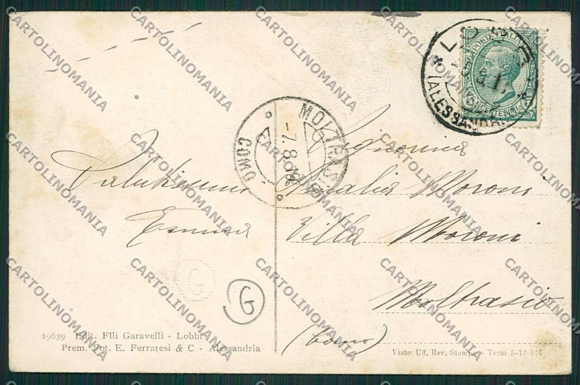 Alessandria città PIEGHINA cartolina QK0450 – retro
