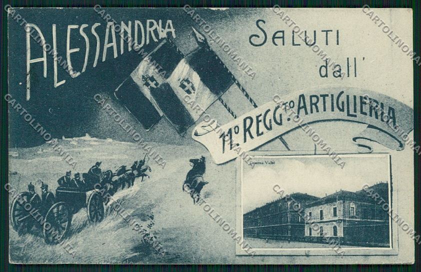 Alessandria Militari Artiglieria Saluti da cartolina QK0488 – fronte