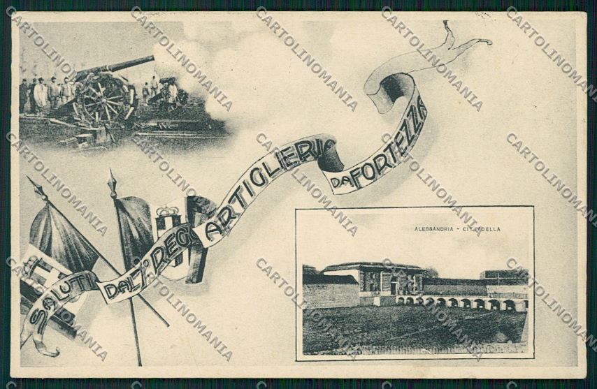 Alessandria Militari Artiglieria Saluti da cartolina QK0489 – fronte