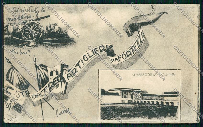 Alessandria Militari Artiglieria Saluti da cartolina QK0491 – fronte
