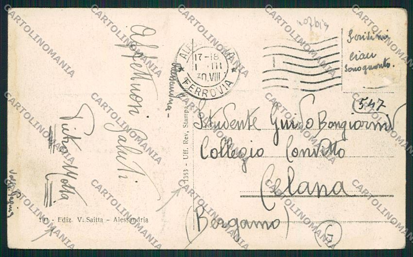 Alessandria Militari Artiglieria Saluti da cartolina QK0491 – retro