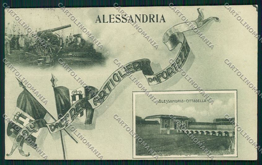 Alessandria Militari Artiglieria Saluti da cartolina QK0492 – fronte