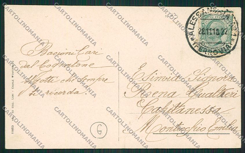 Alessandria Militari Artiglieria Saluti da cartolina QK0492 – retro