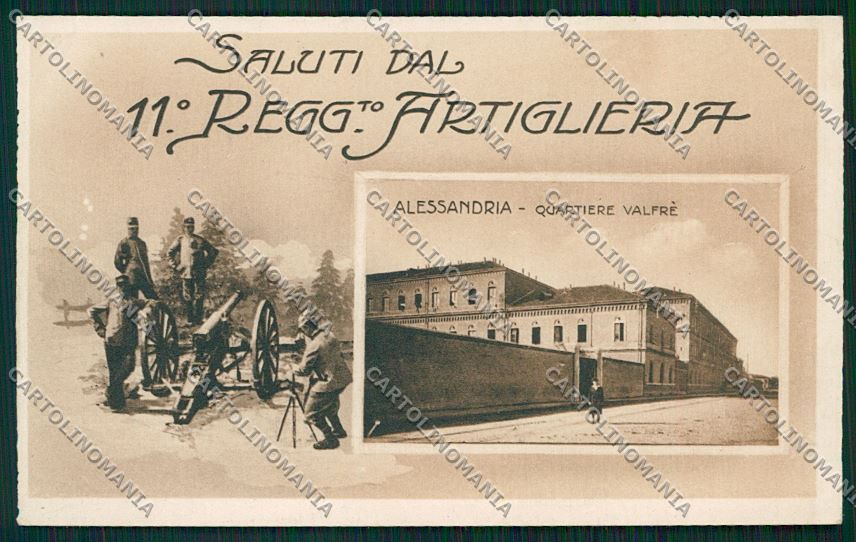 Alessandria Militari Artiglieria Saluti da cartolina QK0495 – fronte