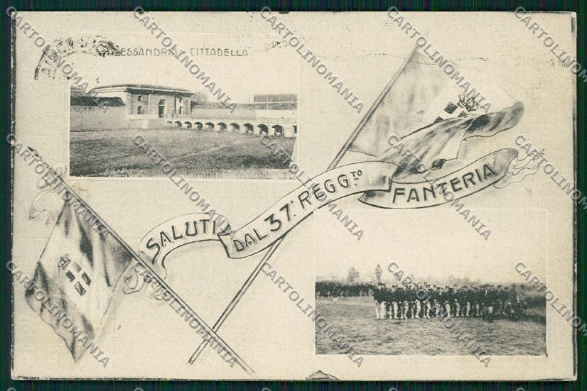 Alessandria Militari Fanteria Saluti da cartolina QK0498 – fronte