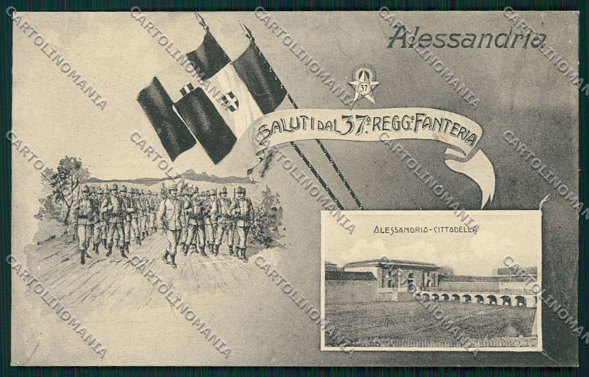 Alessandria Militari Fanteria Saluti da cartolina QK0500 – fronte