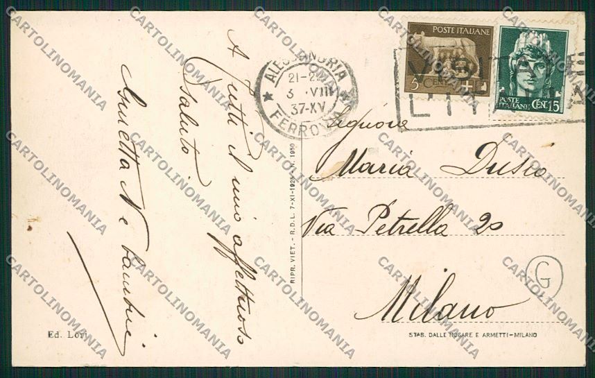 Alessandria Valmadonna cartolina QK0516 – retro