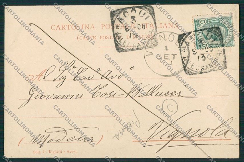 Alessandria Acqui PIEGATA cartolina QK0538 – retro