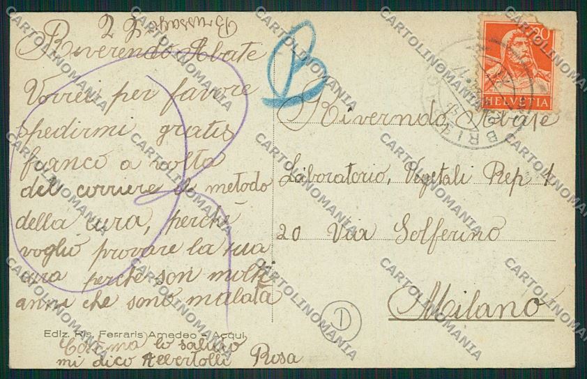 Alessandria Acqui cartolina QK0553 – retro