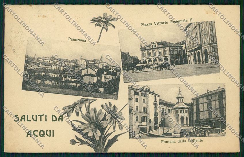Alessandria Acqui Saluti da cartolina QK0588 – fronte