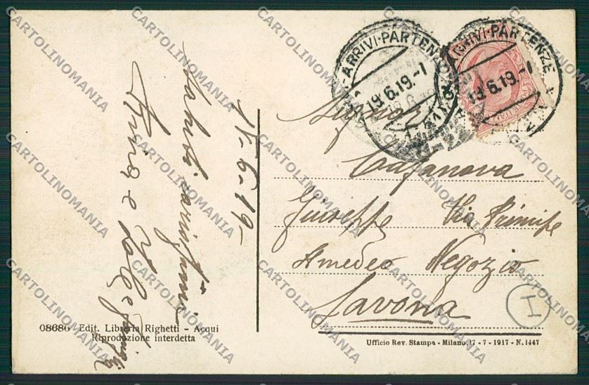 Alessandria Acqui Saluti da cartolina QK0596 – retro