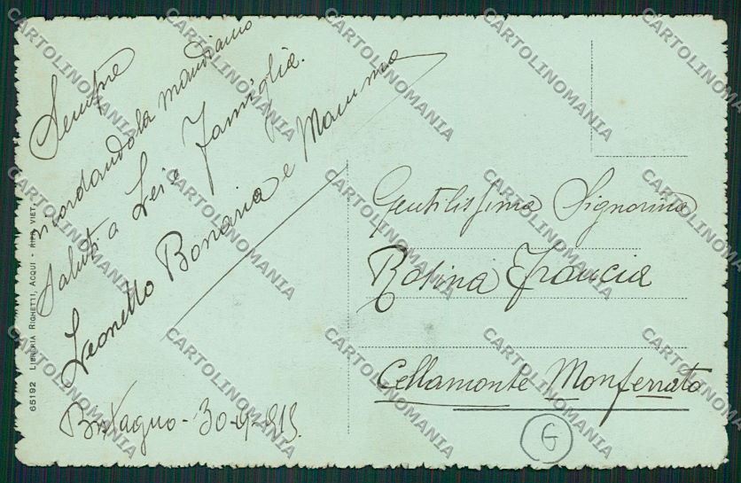 Alessandria Bistagno cartolina QK0635 – retro