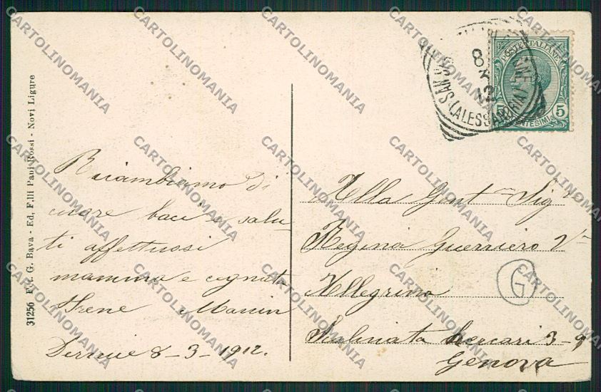 Alessandria Cabella cartolina QK0644 – retro