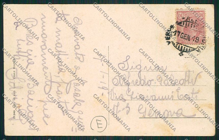 Alessandria Casale Monferrato cartolina QK0667 – retro