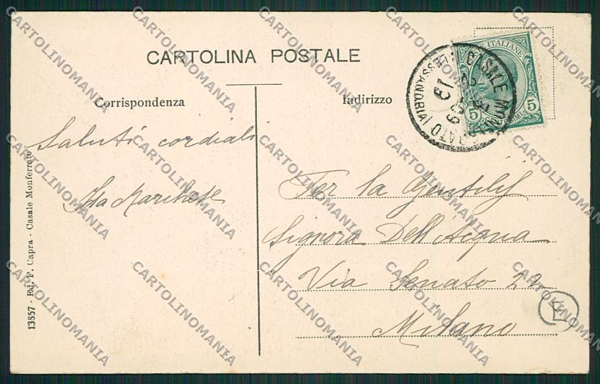 Alessandria Casale Monferrato cartolina QK0675 – retro