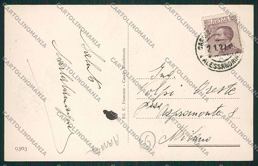 Alessandria Casale Monferrato ABRASA cartolina QK0687 – retro