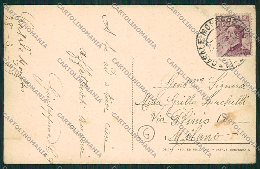 Alessandria Casale Monferrato cartolina QK0690 – retro