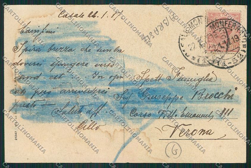 Alessandria Casale Monferrato ABRASA cartolina QK0694 – retro
