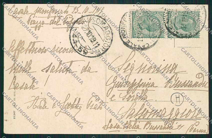 Alessandria Casale Monferrato cartolina QK0697 – retro