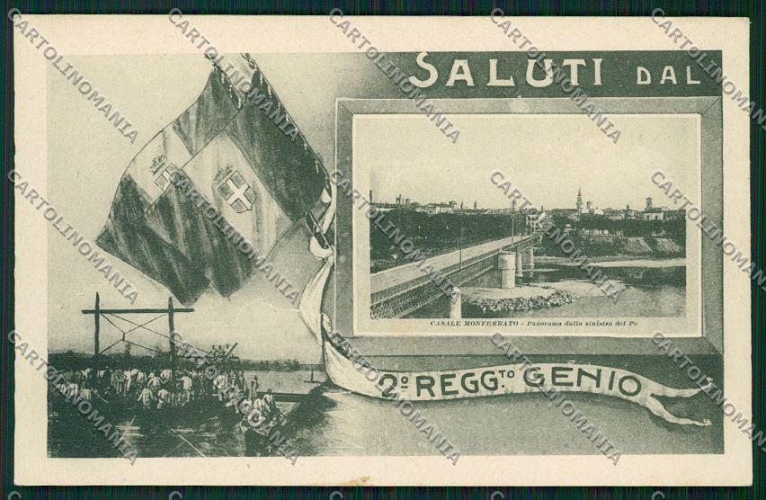 Alessandria Casale Monferrato Militari Saluti da cartolina QK0701 – fronte