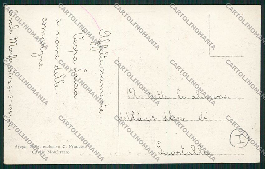Alessandria Casale Monferrato Treno cartolina QK0702 – retro