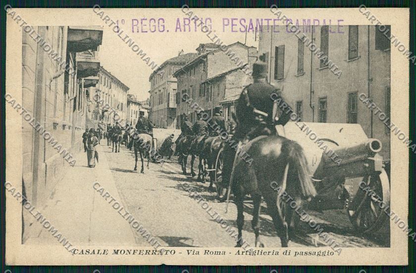Alessandria Casale Monferrato Militari Artiglieria PIEGATA cartolina QK0708 – fronte