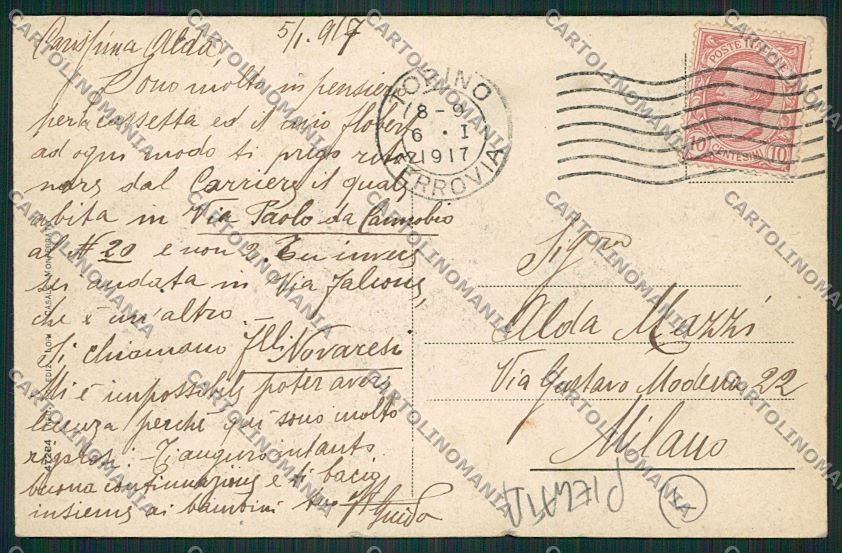 Alessandria Casale Monferrato Militari Artiglieria PIEGATA cartolina QK0708 – retro