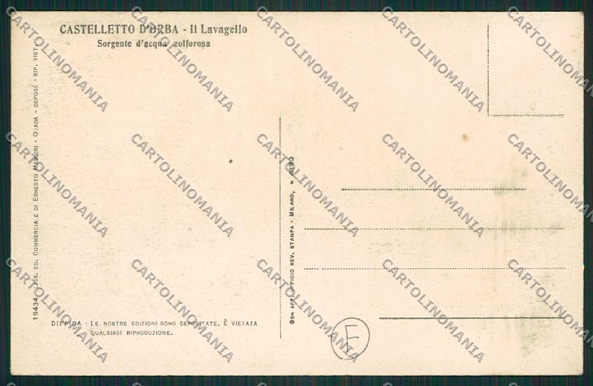 Alessandria Castelletto D'Orba cartolina QK0721 – retro