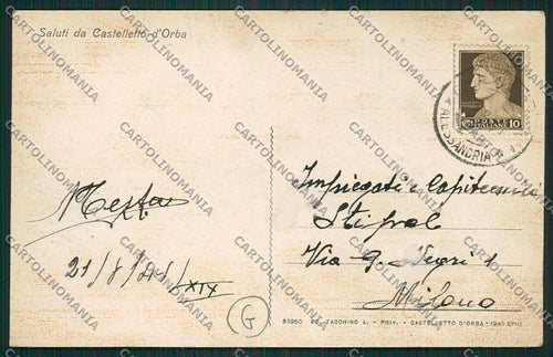 Alessandria Castelletto D'Orba cartolina QK0722 – retro