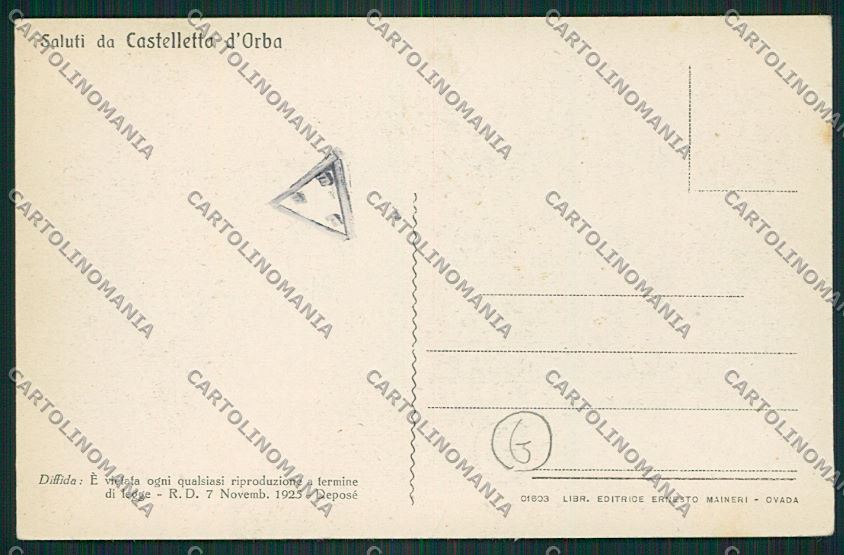 Alessandria Castelletto D'Orba cartolina QK0725 – retro
