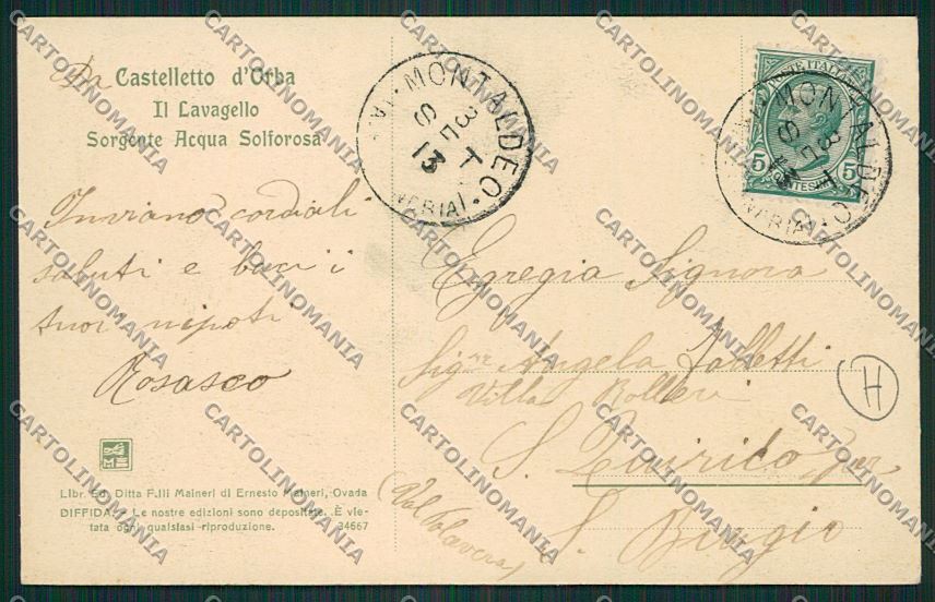 Alessandria Castelletto D'Orba cartolina QK0730 – retro