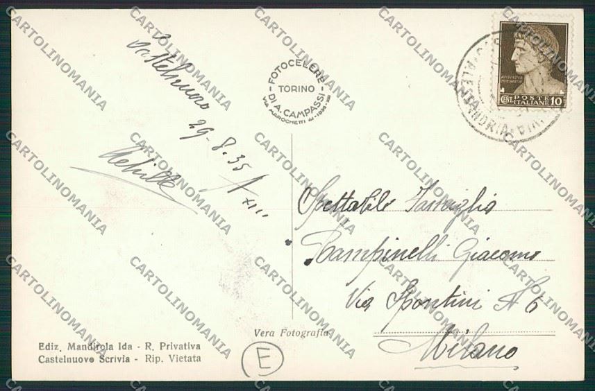 Alessandria Castelnuovo Scrivia Foto cartolina QK0739 – retro