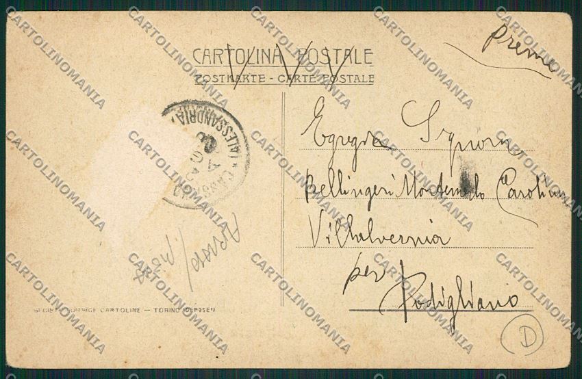 Alessandria Cassano Spinola PIEGA ABRASA cartolina QK0760 – retro