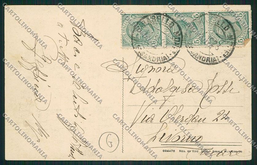 Alessandria Mirabello cartolina QK0828 – retro