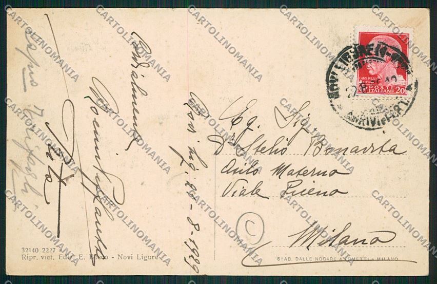 Alessandria Novi Ligure Chiaro di luna cartolina QK0842 – retro