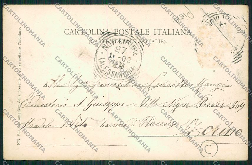 Alessandria Novi Ligure PIEGA cartolina QK0843 – retro