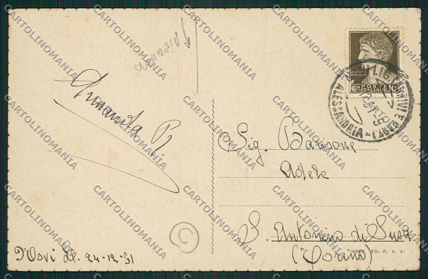 Alessandria Novi Ligure PIEGHINA cartolina QK0844 – retro
