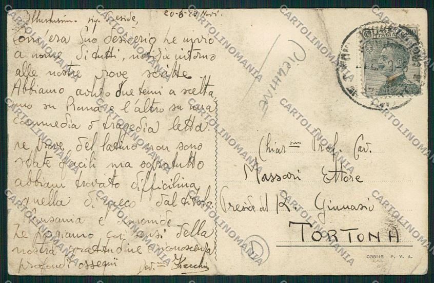 Alessandria Novi Ligure PIEGHINE cartolina QK0854 – retro
