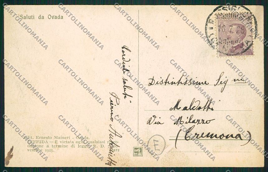Alessandria Ovada cartolina QK0928 – retro
