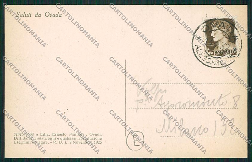 Alessandria Ovada cartolina QK0930 – retro