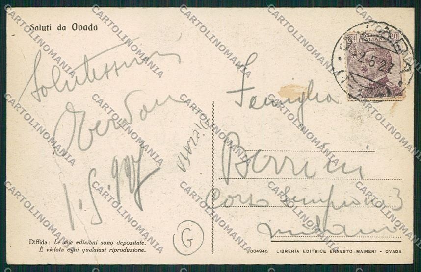 Alessandria Ovada PIEGATA cartolina QK0935 – retro