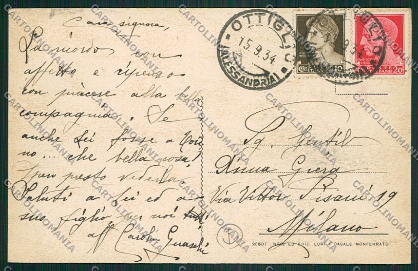 Alessandria Ottiglio Monferrato cartolina QK0937 – retro