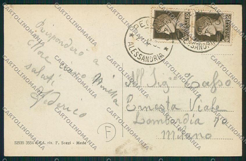 Alessandria Pecetto cartolina QK0943 – retro