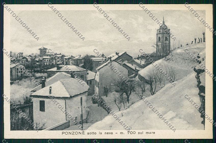 Alessandria Ponzone Nevicata cartolina QK0951 – fronte