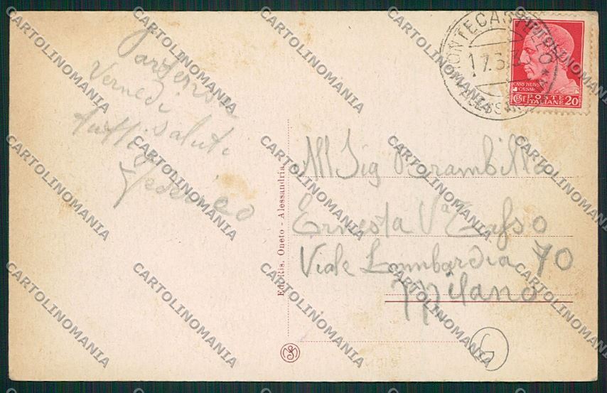 Alessandria Montecastello cartolina QK0954 – retro