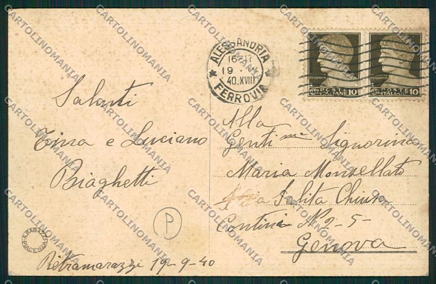 Alessandria Pietra Marazzi autopostale corriera cartolina QK0958 – retro