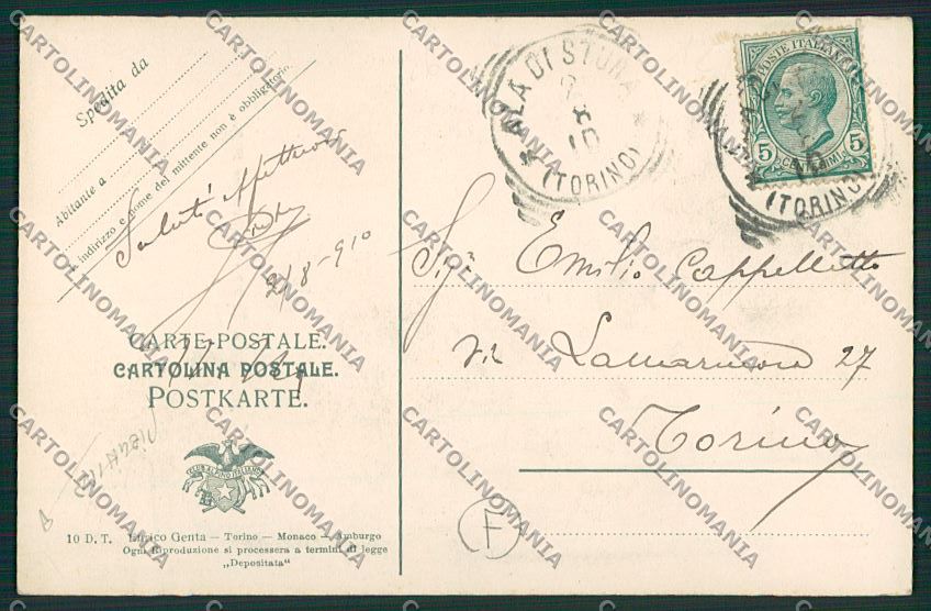 Torino Ala di Stura Ciamarella Balme Lanzo Genta PIEGHINA cartolina QK0986 – retro