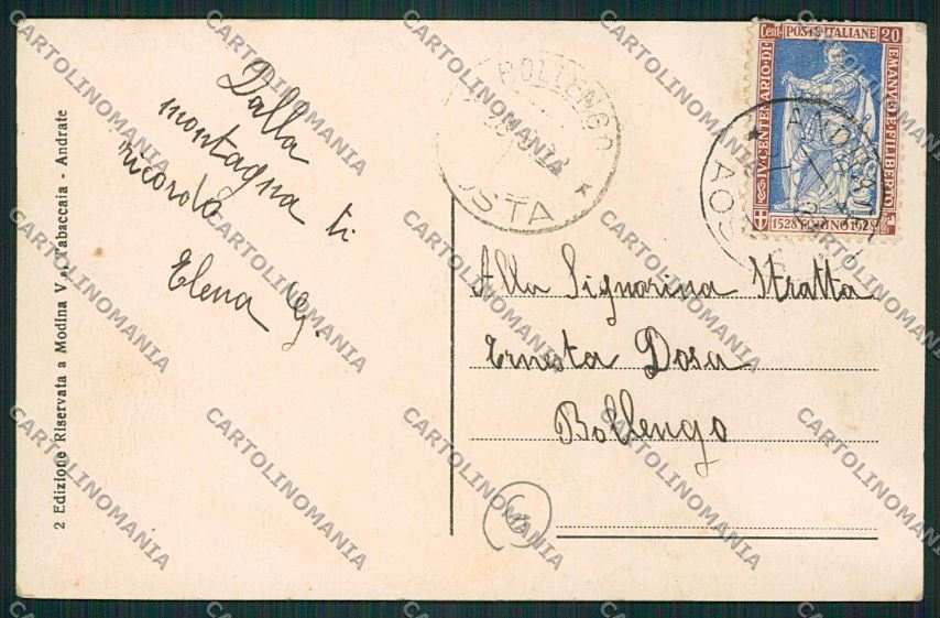 Torino Andrate cartolina QK1018 – retro